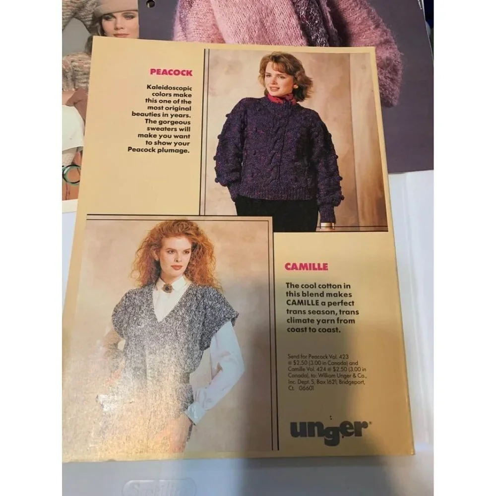 Vintage 1988 Simplicity Knitting Magazine + 2 Vintage Patterns